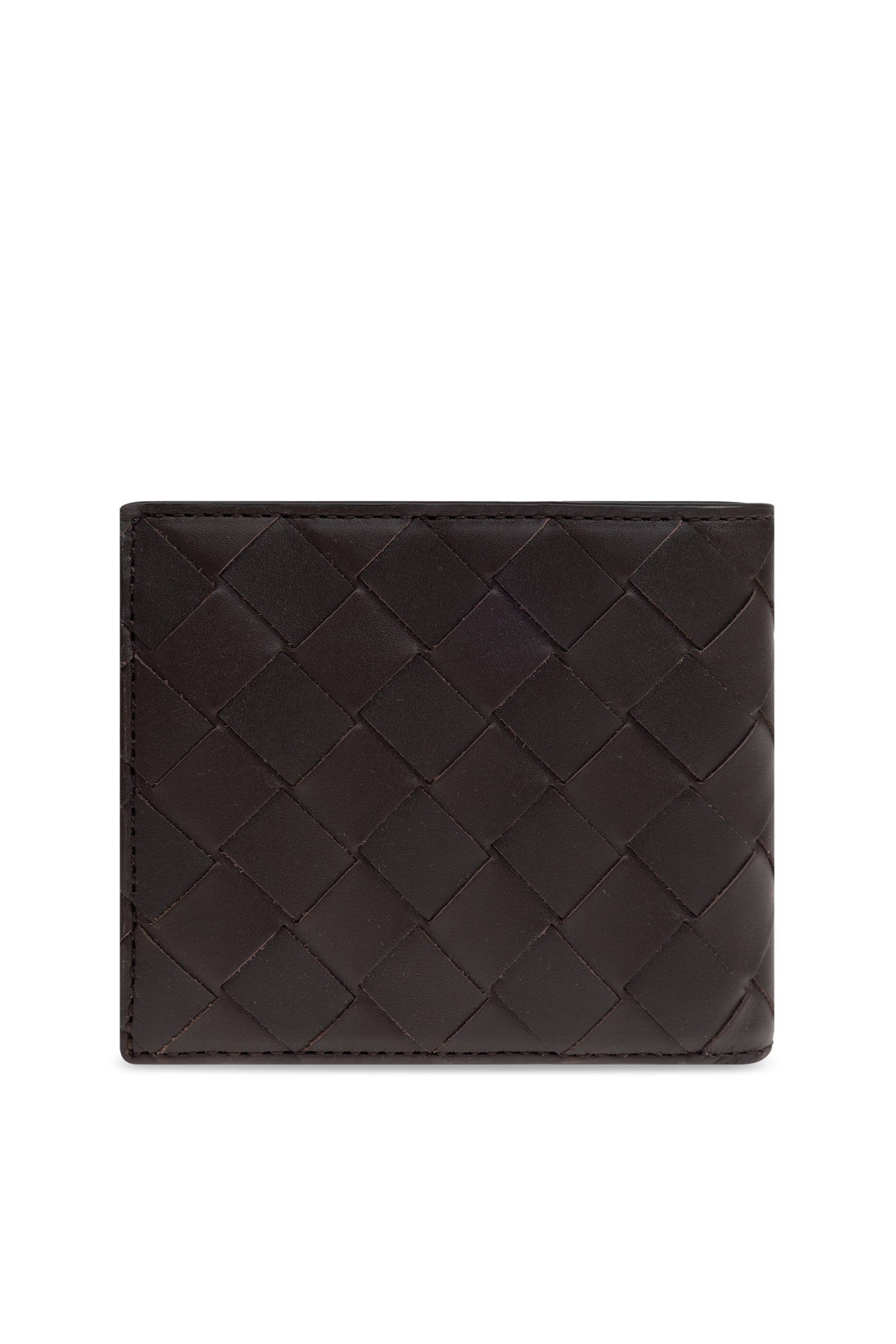 24PF new/BOTTEGA VENETA ジップレザーウォレット Wallet Black ブラックイントレチャート 二つ折りファスナーウォレット